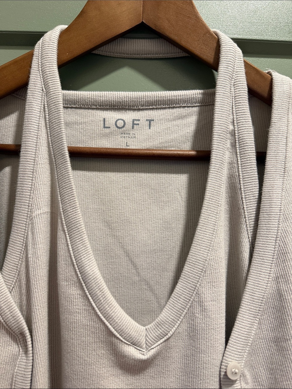 LOFT Perfect Ribbed Halter Layered Top - NWT - Picture 7 of 9